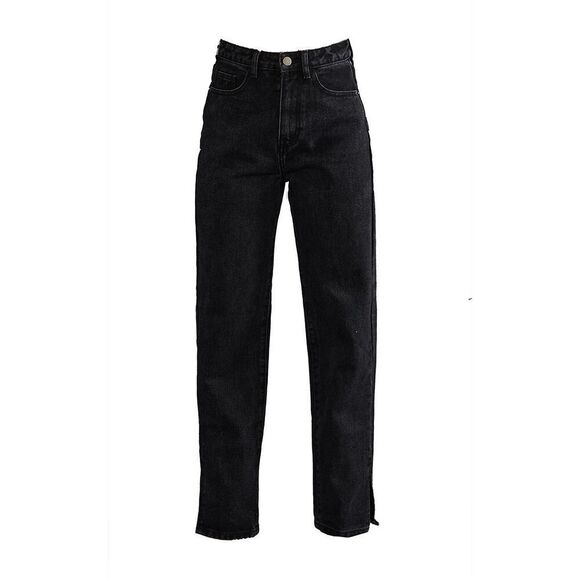 Pretty Little Thing Black Straight Leg Split Hem Jeans NEW NWT - Picture 1 of 10